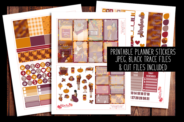 Pumpkin Spice Happy Planner Kit | PRINTABLE PLANNER STICKERS