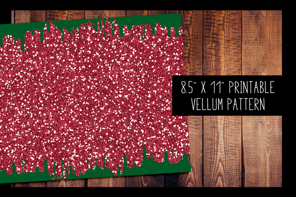 Red Glitter Holiday Vellum | PRINTABLE VELLUM PATTERN
