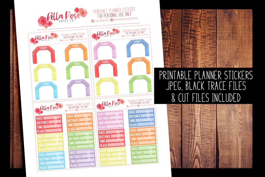 Runner/Race Planner Stickers | PRINTABLE PLANNER STICKERS