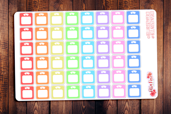 Rainbow Scale/Weight Loss Planner Stickers B022