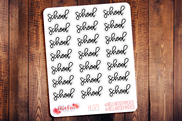 School Hand Lettering Planner Stickers HL073