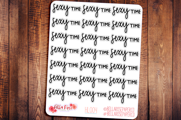 Sexy Time Hand Lettering Planner Stickers HL004