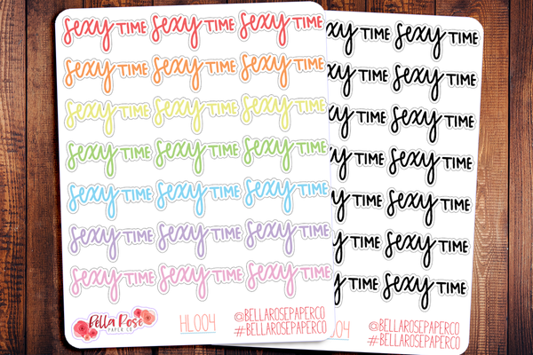 Sexy Time Hand Lettering Planner Stickers HL004