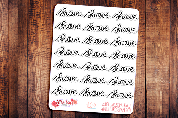 Shave Hand Lettering Planner Stickers HL046