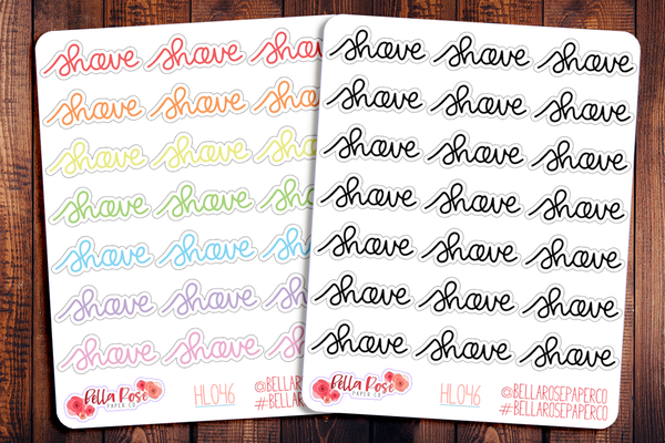 Shave Hand Lettering Planner Stickers HL046