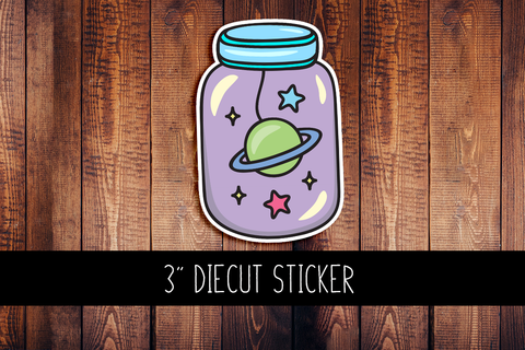 Space Jar Diecut Sticker