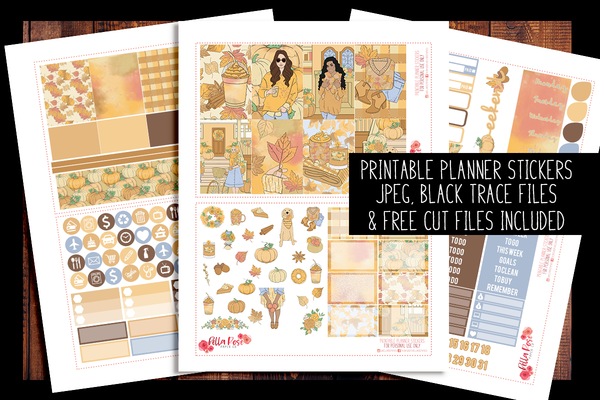 Pumpkin Spice Season Happy Planner Kit | PRINTABLE PLANNER STICKERS
