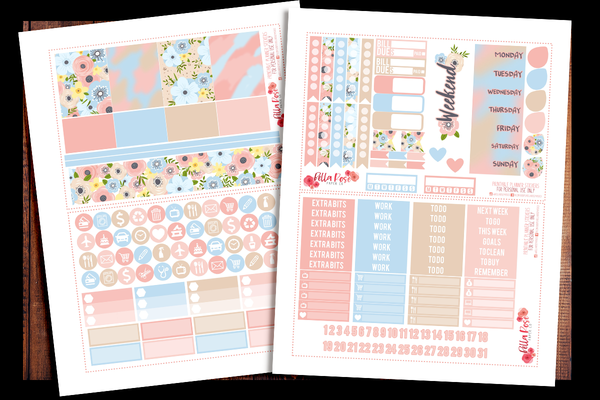 Spring Florals Happy Planner Kit | PRINTABLE PLANNER STICKERS