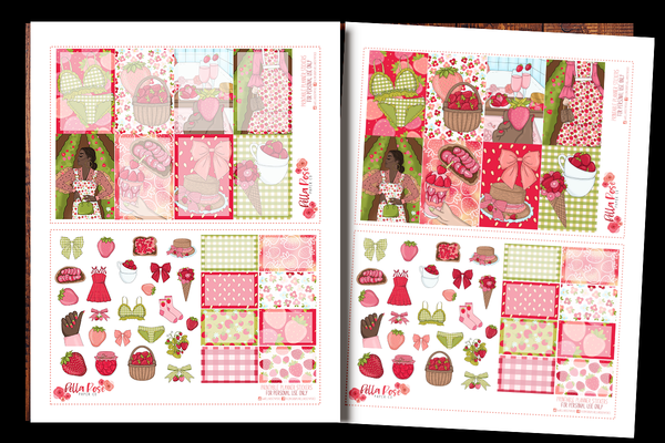 Strawberry Dreams Happy Planner Kit | PRINTABLE PLANNER STICKERS