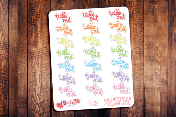 Take Out Lettering Planner Stickers HL067