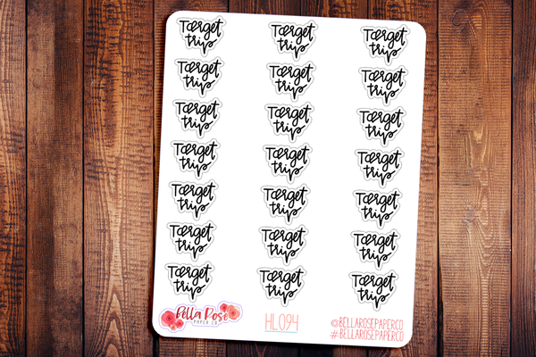 Target Trip Hand Lettering Planner Stickers HL094