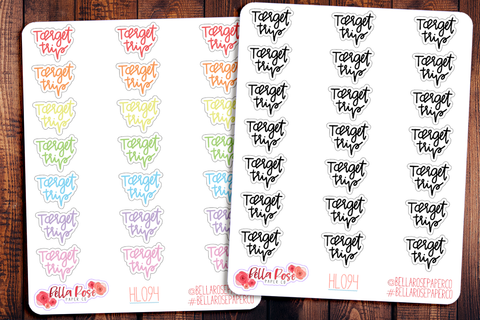 Target Trip Hand Lettering Planner Stickers HL094