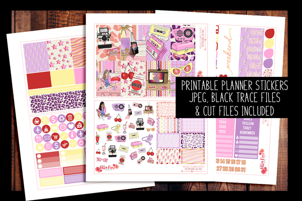 Throwback Happy Planner Kit | PRINTABLE PLANNER STICKERS