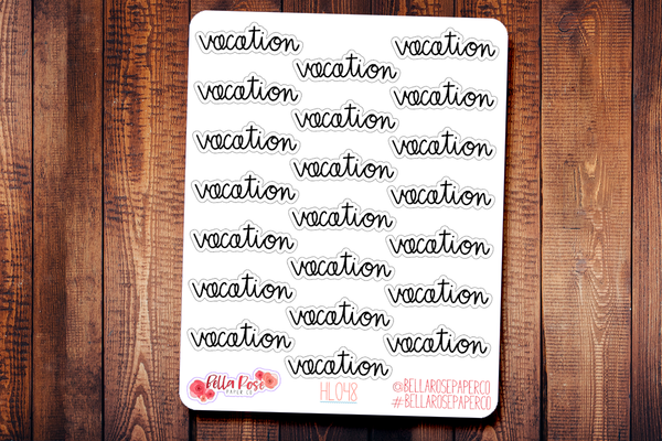 Vacation Lettering Planner Stickers HL048