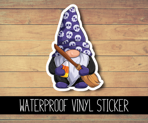 Halloween Gnome Vinyl Waterproof Sticker