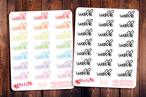Walk Lettering Planner Stickers HL065