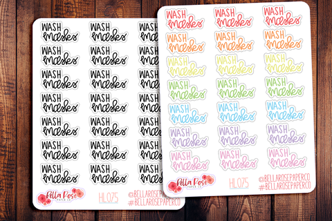 Wash Masks Hand Lettering Planner Stickers HL075