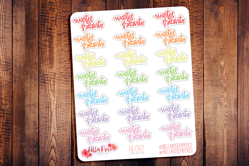 Water Plants Hand Lettering Planner Stickers HL092