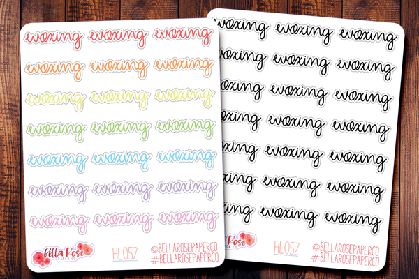 Waxing Lettering Planner Stickers HL052