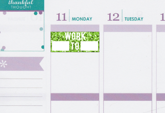 Glitter Work Schedule Planner Stickers v2