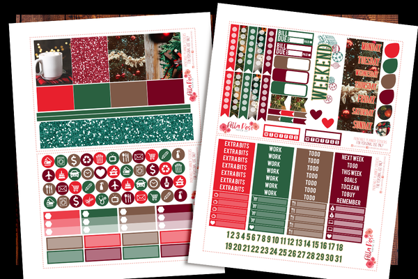 Christmas Photography Happy Planner Kit | PRINTABLE PLANNER STICKERS
