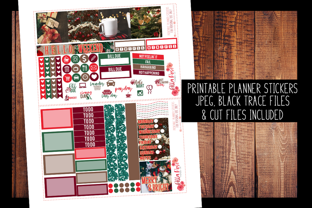 Christmas Photography Mini Happy Planner Kit | PRINTABLE PLANNER STICKERS