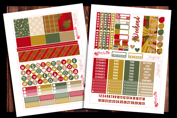 Merry Christmas Happy Planner Kit | PRINTABLE PLANNER STICKERS