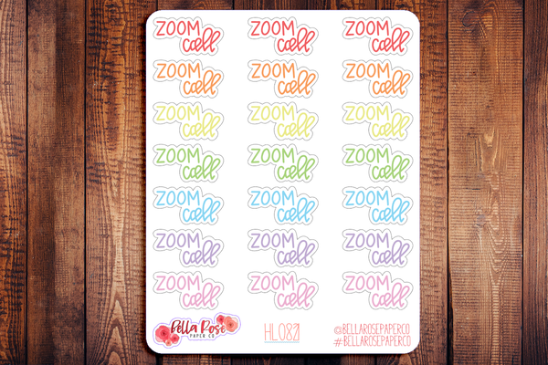 Zoom Call Hand Lettering Planner Stickers HL082