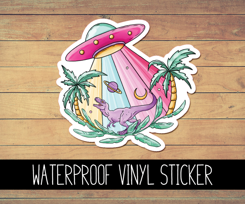 Alien Abduction Vinyl Waterproof Sticker