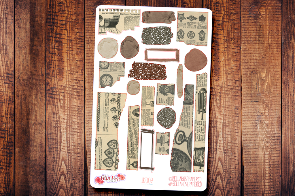 Antique Catalog Journaling Sticker Kit JK009