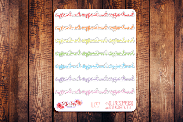 Appointment Lettering Planner Stickers HL057
