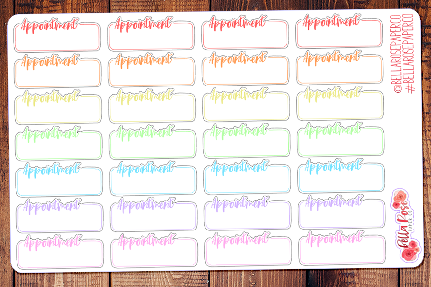 Appointment Quarter Box Planner Stickers B031