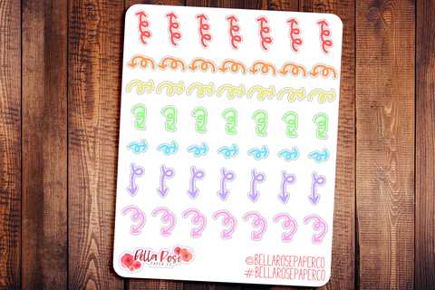 Mini Arrow Doodle Hand Drawn Planner Stickers