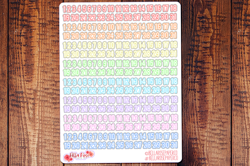 Basic Date Covers Planner Stickers B040