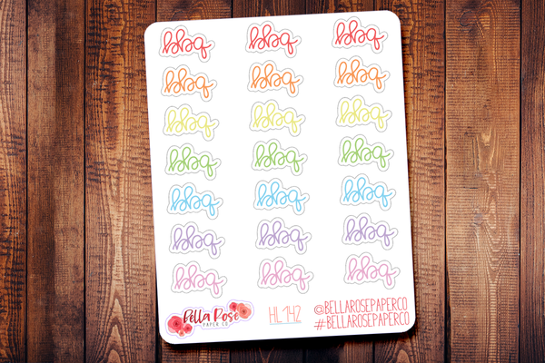 BBQ Hand Lettering Planner Stickers HL142