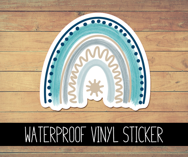 Beach Boho Rainbow Vinyl Waterproof Sticker