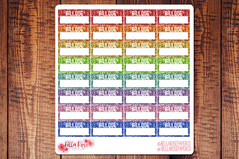 Glitter Bill Due Planner Stickers