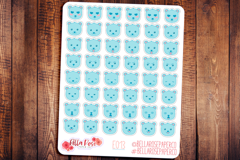 Blue Bear Emoti Character Planner Stickers E013