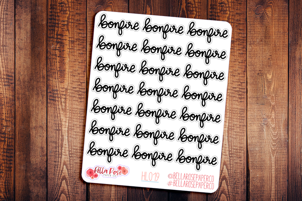 Bonfire Hand Lettering Planner Stickers HL019