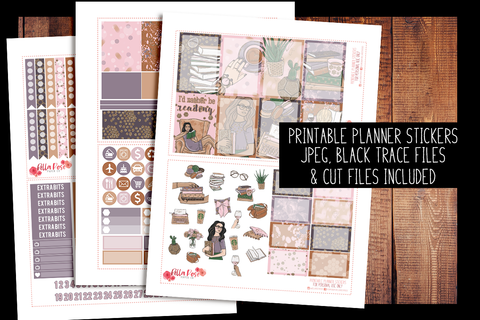 Book Babe Happy Planner Kit | PRINTABLE PLANNER STICKERS