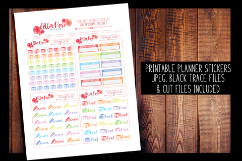 Book/Journaling Planner Stickers | PRINTABLE PLANNER STICKERS
