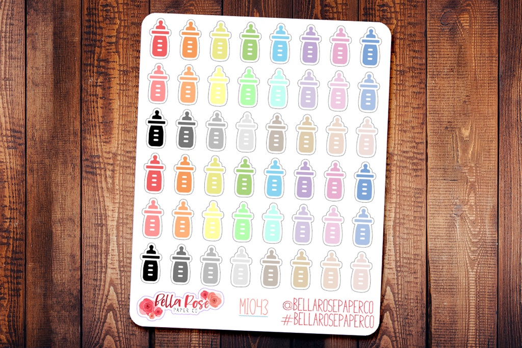 Baby Bottles Mini Icon Planner Stickers MI043