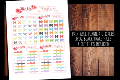 Bow Planner Stickers | PRINTABLE PLANNER STICKERS