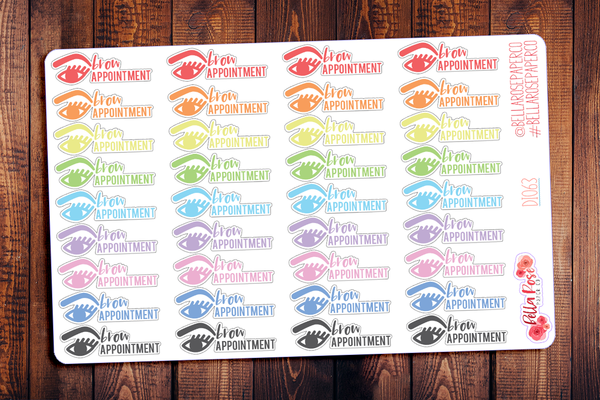 Brow Appointment Planner Stickers DI063