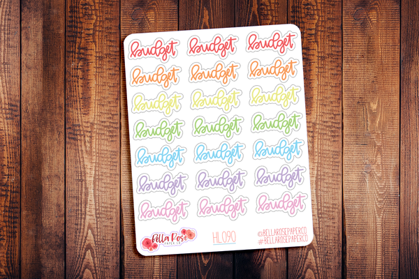 Budget Hand Lettering Planner Stickers HL090