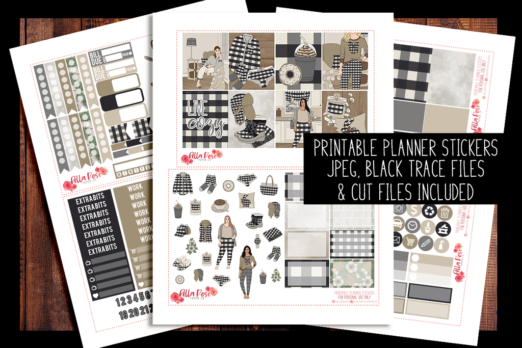 Live Cozy Planner Kit | PRINTABLE PLANNER STICKERS