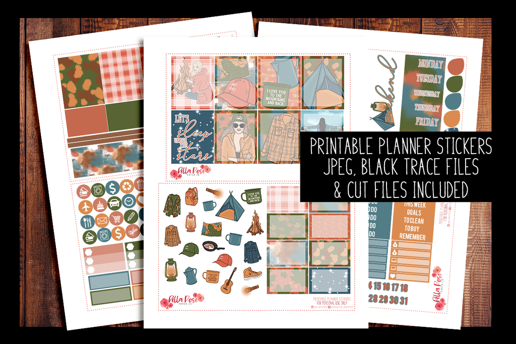 Camping Planner Kit | PRINTABLE PLANNER STICKERS