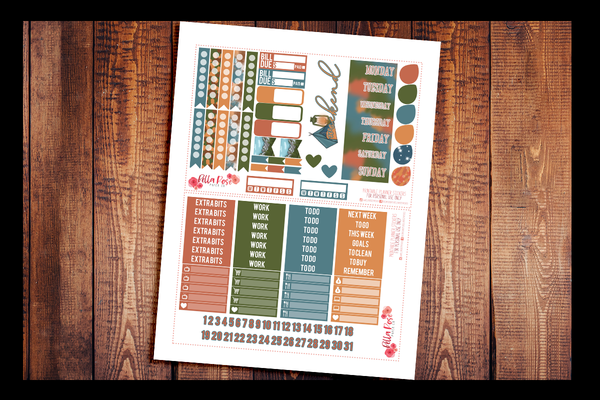 Camping Happy Planner Kit | PRINTABLE PLANNER STICKERS