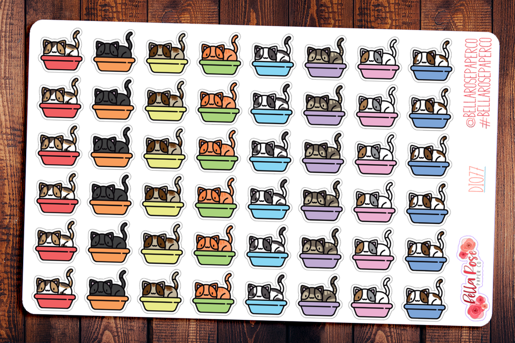 Cat Litter Planner Stickers DI077