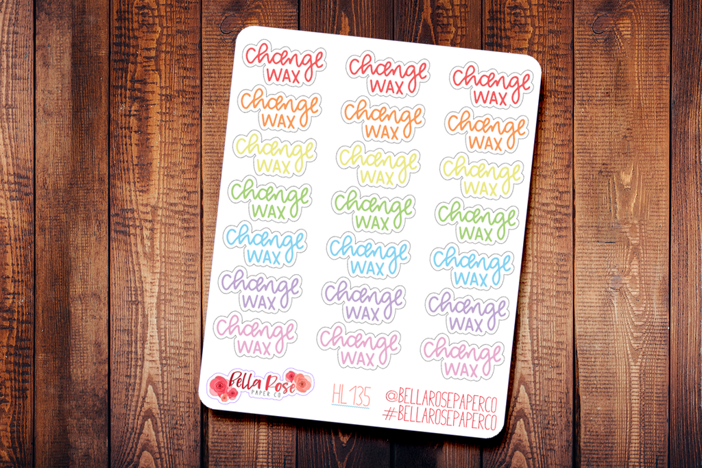 Change Wax Hand Lettering Planner Stickers HL135
